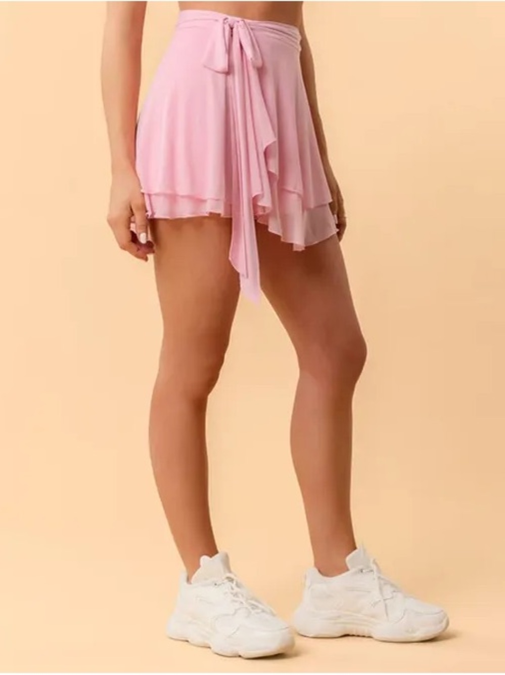 Blogilates - Light Pink Wrap Skort with Ruffle Hem SMALL - Picture 2 of 6